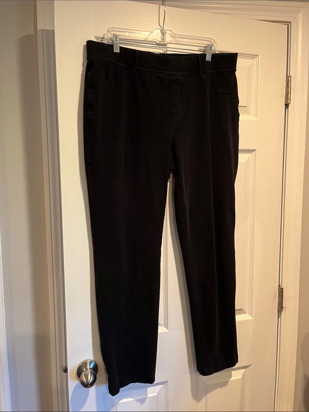 Classic Black Women's Stretch Jeans/ Pullon light sweat pants material